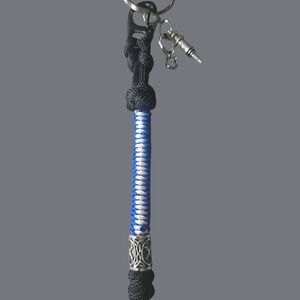 EMS Thin Blue Line Viking Bead And Charms Keychain.